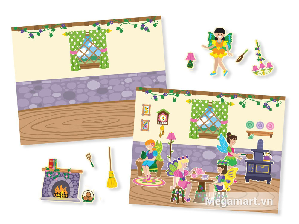 Melissa & Doug Sách sticker Vương quốc hoa tiên