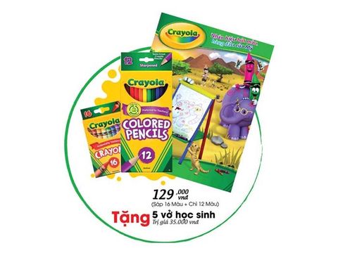 Crayola Combo 12 Bút Chì Màu và 16 Bút Sáp Màu khuyến mại hấp dẫn 