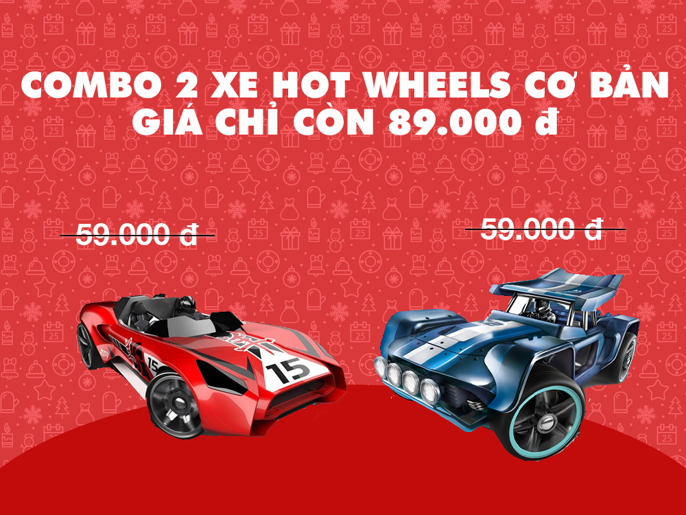 Combo 2 xe Hot Wheels cơ bản bất kỳ trị giá 118.000 giảm giá chỉ còn 89.000 đồng - Combo 2 xe Hot Wheels cơ bản bất kỳ trị giá 118.000 giảm giá chỉ còn 89.000 đồng