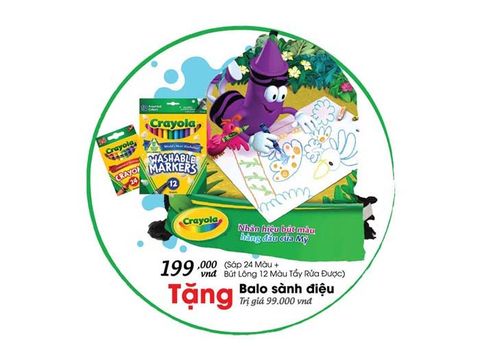 Chương trình Noel Megamart 2015 rộn ràng mùa giảm giá cuối năm - Crayola Combo Bút Sáp 24 Màu Và Bút Lông 12 Màu