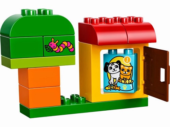 Các mảnh ghép trong bộ xếp hình Lego Duplo 10570 - Hộp quà cún và mèo con