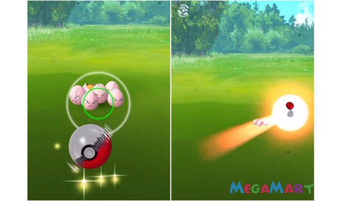 Ném bóng xoáy dễ bắt Pokemon hơn khi chỉ giữ và ném bóng đi theo đường thẳng - Mẹo chơi pokemon go