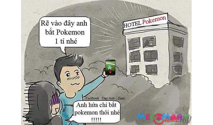 Ảnh chế Pokemon Go hài khó đỡ - Pokemon Go cũng có thể được chế thành lý do vào nhà nghỉ