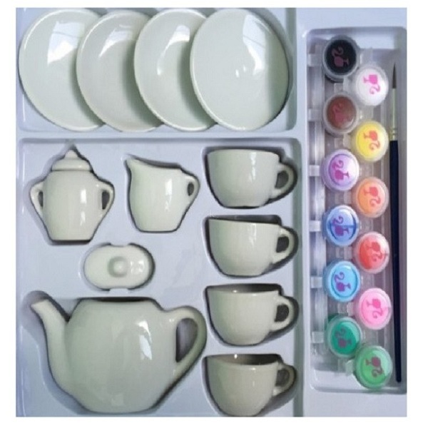 Các chi tiết có trong Barbie Bộ ấm trà Barbie tự thiết kế