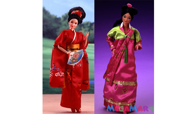 Búp bê Barbie với trang phục theo phong cách truyền thống các nước Á Châu
