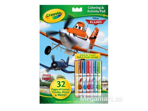 Crayola Bộ bút giấy tô màu hình máy bay cho bé vui chơi trong thế giới đầy màu sắc.