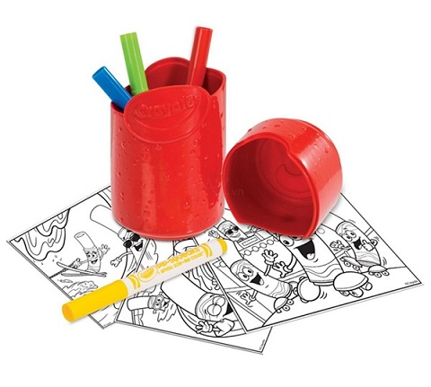 Bộ Crayola Bộ bút lông mini, vở và sticker tô màu an toàn cho bé