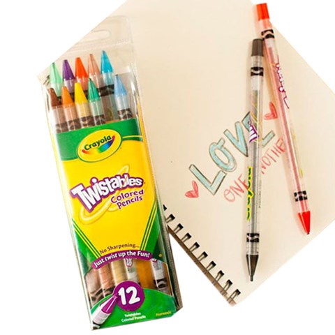 Crayola Bút chì 12 màu dạng vặn cho bé thỏa sức tô vẽ