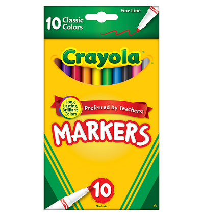 Crayola Bút lông nét dày loại 8 màu - tẩy rửa được phát triển khả năng sáng tạo của bé