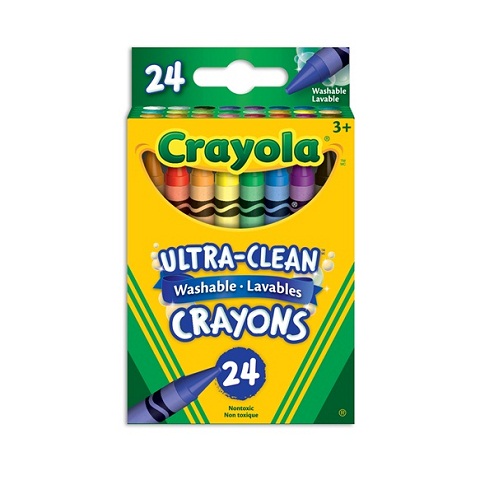 Bộ Crayola Bút sáp 24 màu tẩy rửa được dành cho bé từ 3 tuổi trở lên