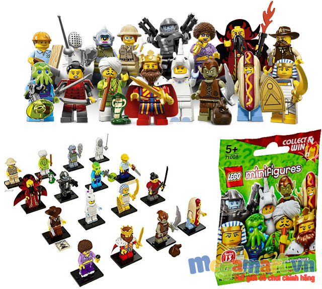Mỗi gói Lego Minifigures gồm những nhân vật đựng trong gói giống nhau