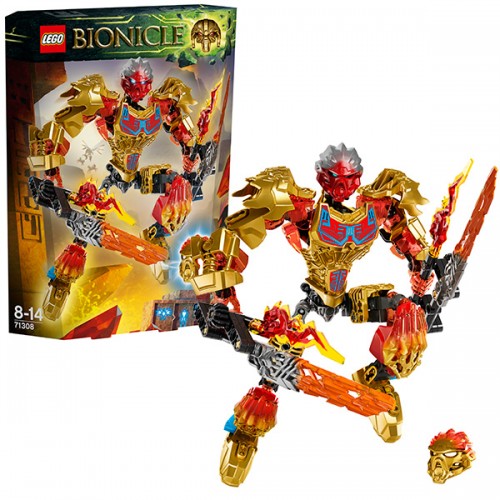 Hình ảnh bộ ghép hình Lego Bionicle 71308 - Thần Lửa Tahu sau khi hoàn thành