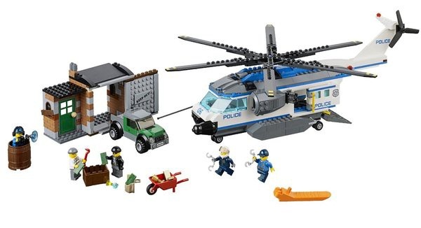 Các chi tiết có trong bộ xếp hình Lego City 60046 - Trực Thăng Tuần Tra