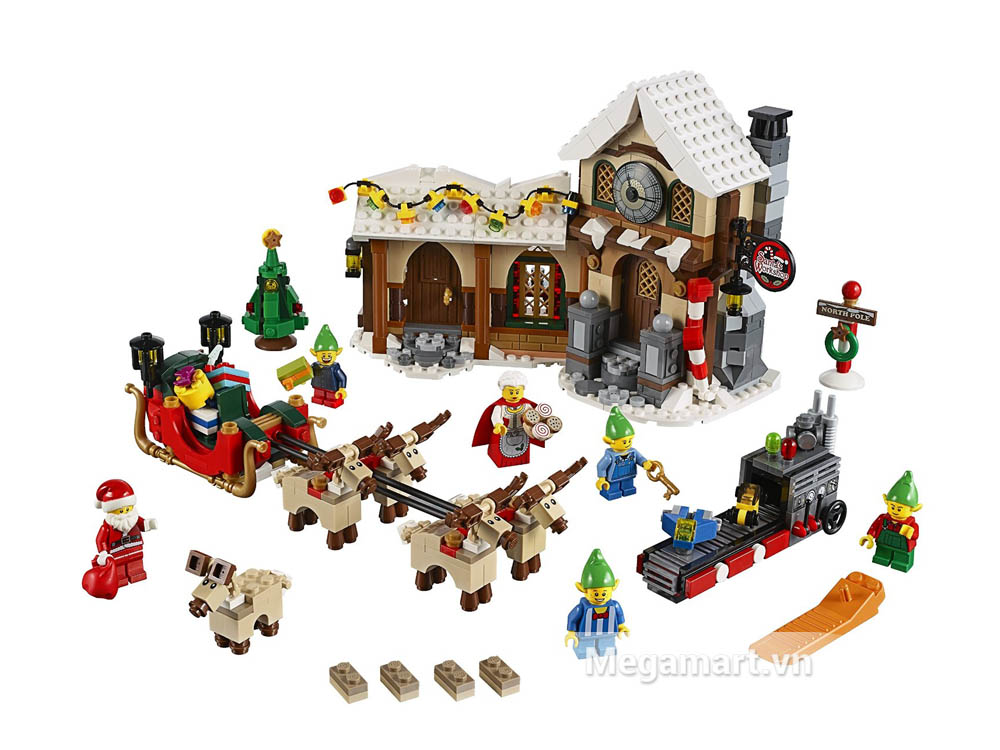 Toàn bộ chi tiết có trong mô hình Lego Creator 10245 - Xưởng Đồ Chơi Của Ông Già No-en