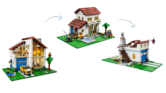 Lego Creator 31012 - Ngôi Nhà Hạnh Phúc với 3 mô hình mà bé có thể tạo ra