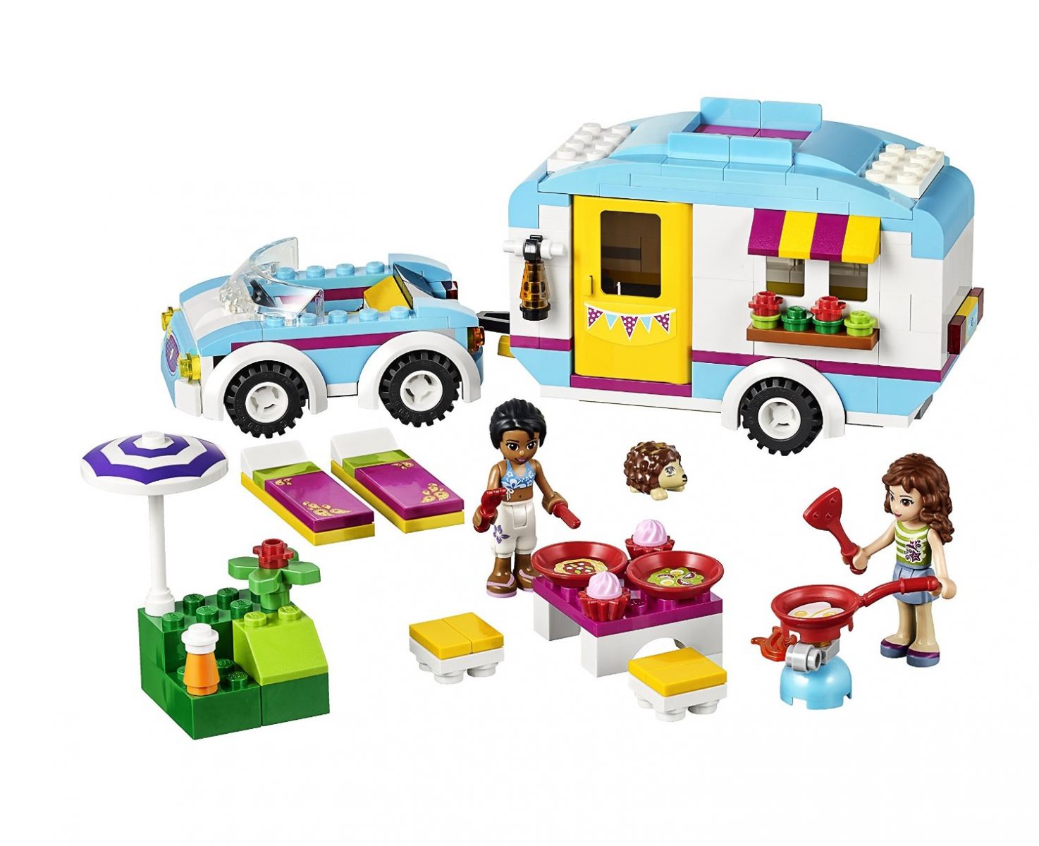 Trọn bộ mô hình trong Lego Friends 41034 - Xe Cắm Trại Mùa Hè