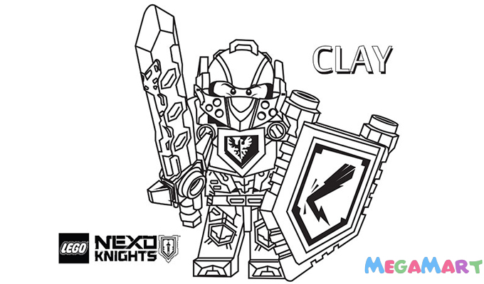 Tranh tô màu Lego Nexo Knights nhân vật Clay