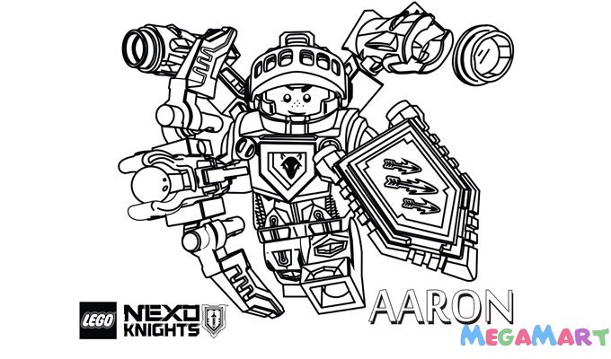 Tranh tô màu Lego Nexo Knights nhân vật Aaron