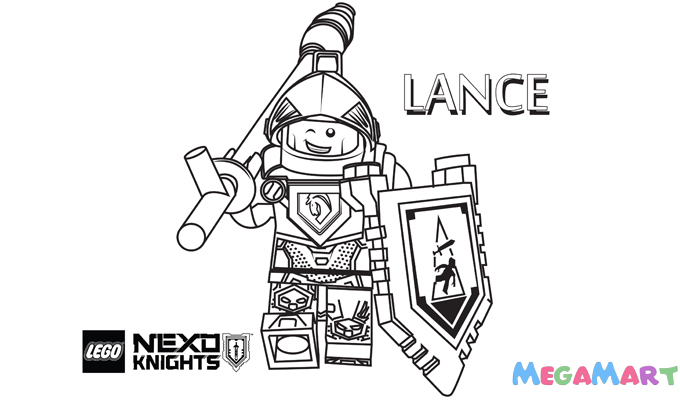 Tranh tô màu Lego Nexo Knights nhân vật Lance