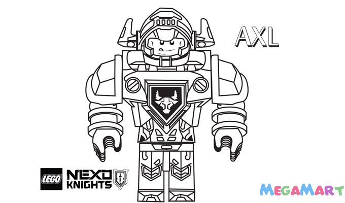 Tranh tô màu Lego Nexo Knights nhân vật Axl