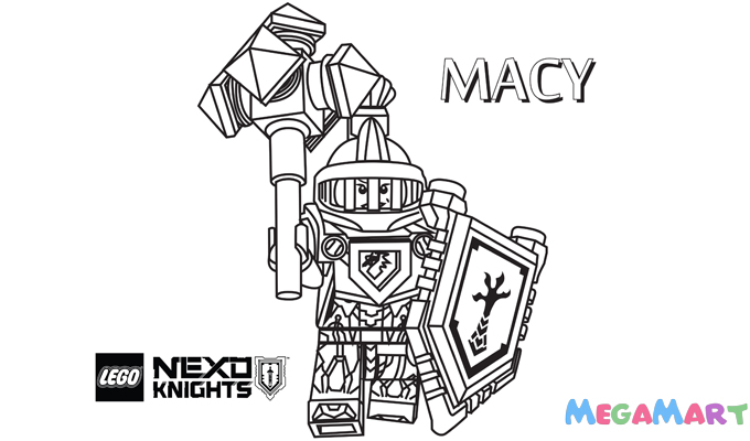 Tranh tô màu Lego Nexo Knights nhân vật Macy