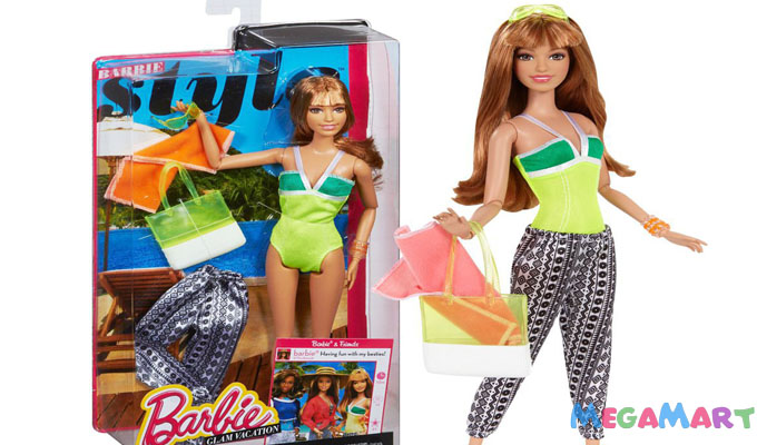 Barbie phong cách nghỉ mát với khớp tay linh hoạt rất hấp dẫn với các bé khi vào hè