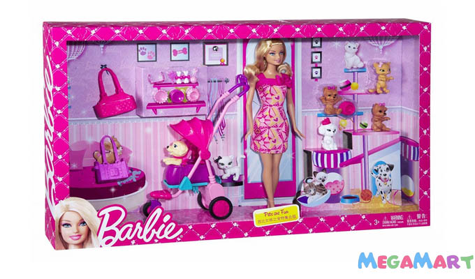 Bộ đồ chơi Barbie Cửa hàng thú cưng với nhiều nhân vật thú cưng đáng yêu và ngộ nghĩnh