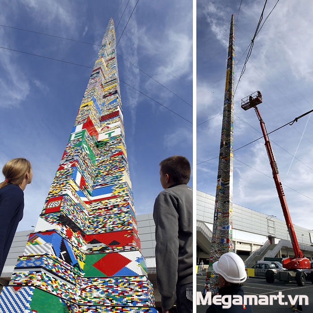 Tòa tháp LEGO cao nhất thế giới hơn 34 m đặt tại Mỹ