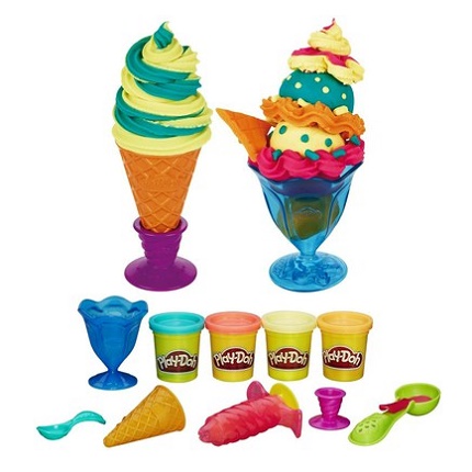 Các chi tiết có trong đồ chơi Play-Doh B1857 - Dụng cụ làm kem đơn giản