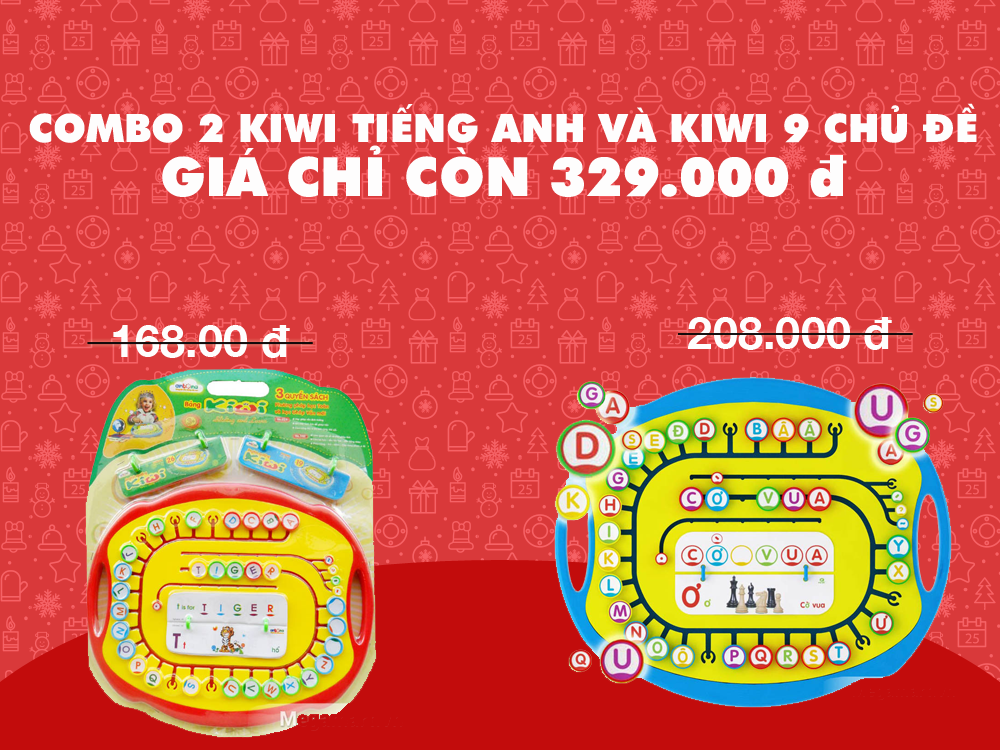 Chương trình Noel Megamart 2015 rộn ràng mùa giảm giá cuối năm - Combo Antona Kiwi 9 chủ đề + Antona Kiwi Tiếng Anh - Hộp meca