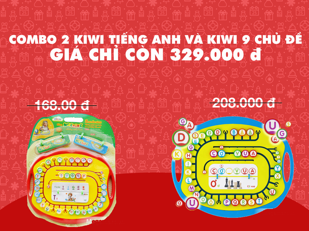 Chương trình Noel Megamart 2015 rộn ràng mùa giảm giá cuối năm - Combo Antona Kiwi 9 chủ đề + Antona Kiwi Tiếng Anh - Hộp meca