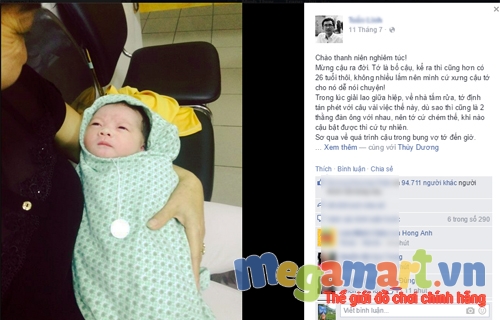 Những chia sẻ thú hút 95.000 lượt like và 28.000 share trên mạng xã hội của ông bố trẻ