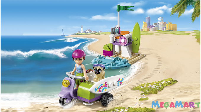 Lego Friends 41306 - Xe máy bãi biển của Mia có chủ đề bãi biển sống động