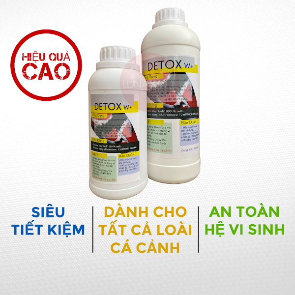 detox w khử clo clorine nước máy hồ cá koi