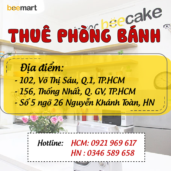 CHO THUÊ PHÒNG LÀM BÁNH GIÁ RẺ CHỈ TỪ 350K tại Beemart