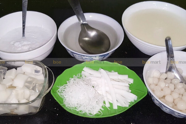 Nguyên liệu cho món dừa dầm