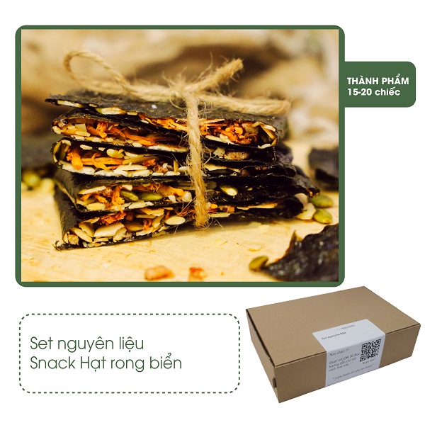 set nguyên liệu làm snack rong biển kẹp hạt