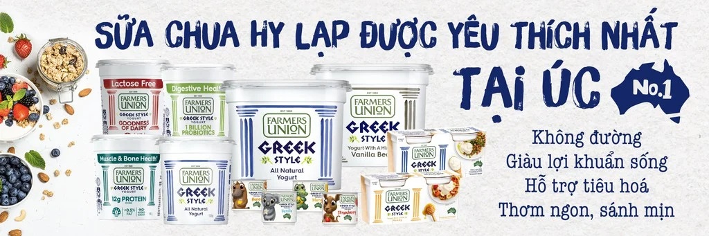 Sữa chua Hy Lạp Farmers Union - Thương hiệu Úc nổi tiếng được khuyên dùng