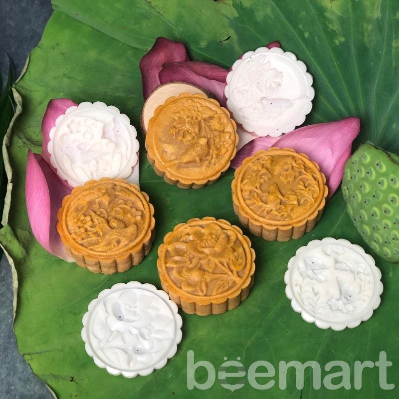 Khuôn trung thu lò xo 4 mặt hoa, chim én