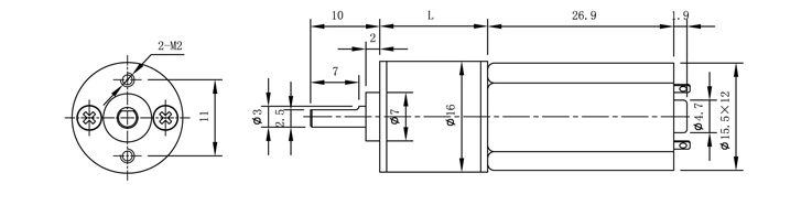 Động cơ DC giảm tốc GA16 12V 230RPM