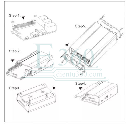 VỎ HỘP NHÔM CHO RASPBERRY PI 2/3 V2 1