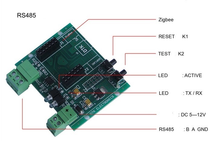 Đế RS485 mạch thu phát RF Zigbee DRF1605 H