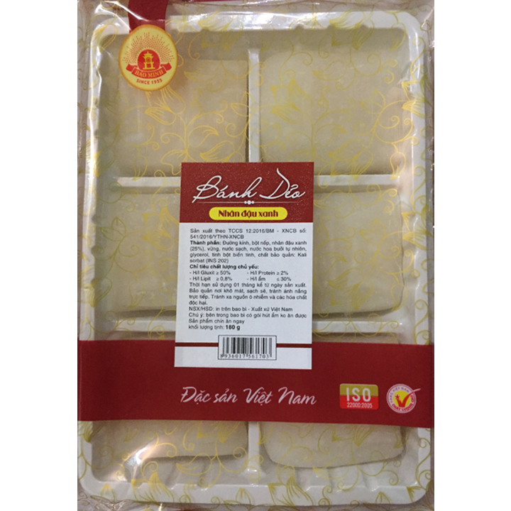 Bánh dẻo nhân đậu xanh Bảo Minh 180gr | Bánh kẹo bảo minh