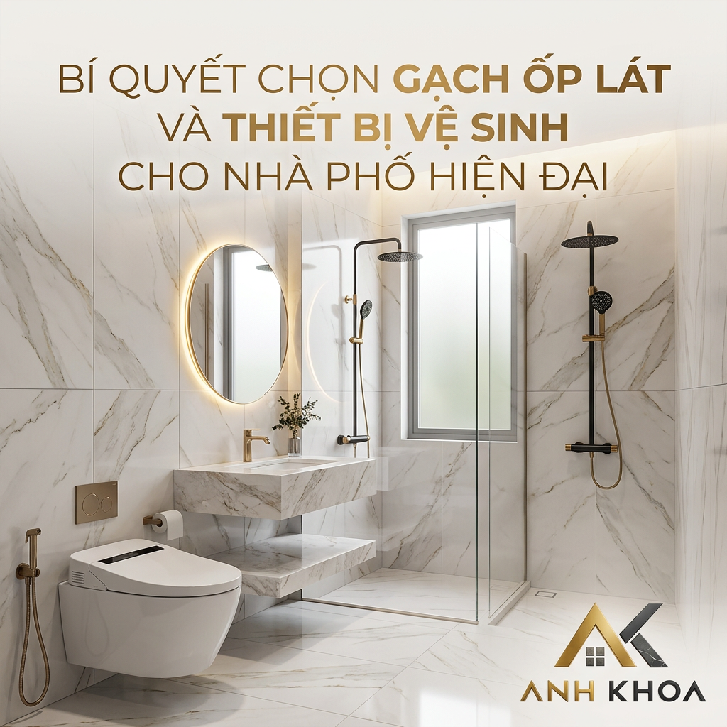 Bí Quyết Chọn Gạch Ốp Lát Và Thiết Bị Vệ Sinh Cho Nhà Phố Hiện Đại