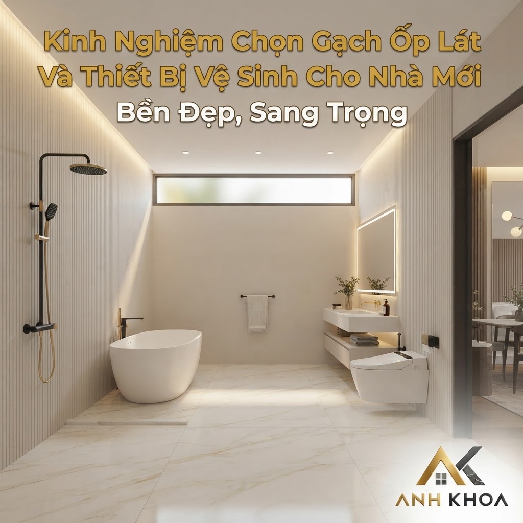 Kinh Nghiệm Chọn Gạch Ốp Lát Và Thiết Bị Vệ Sinh Cho Nhà Mới Bền Đẹp, Sang Trọng