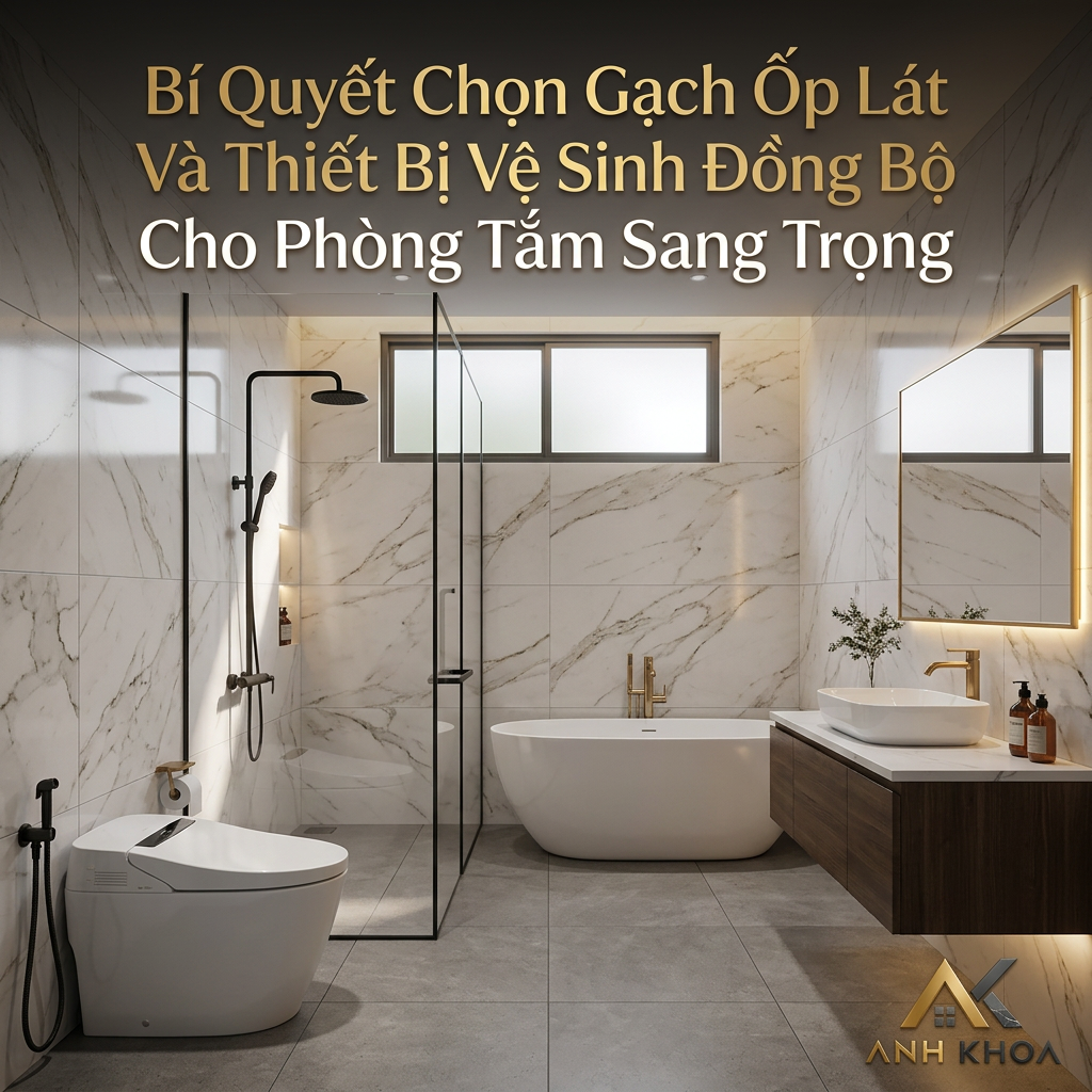 Bí Quyết Chọn Gạch Ốp Lát Và Thiết Bị Vệ Sinh Đồng Bộ Cho Phòng Tắm Sang Trọng