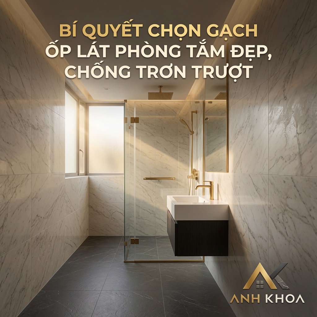 Bí Quyết Chọn Gạch Ốp Lát Phòng Tắm Đẹp, Chống Trơn Trượt Và Bền Bỉ Cho Ngôi Nhà Hiện Đại