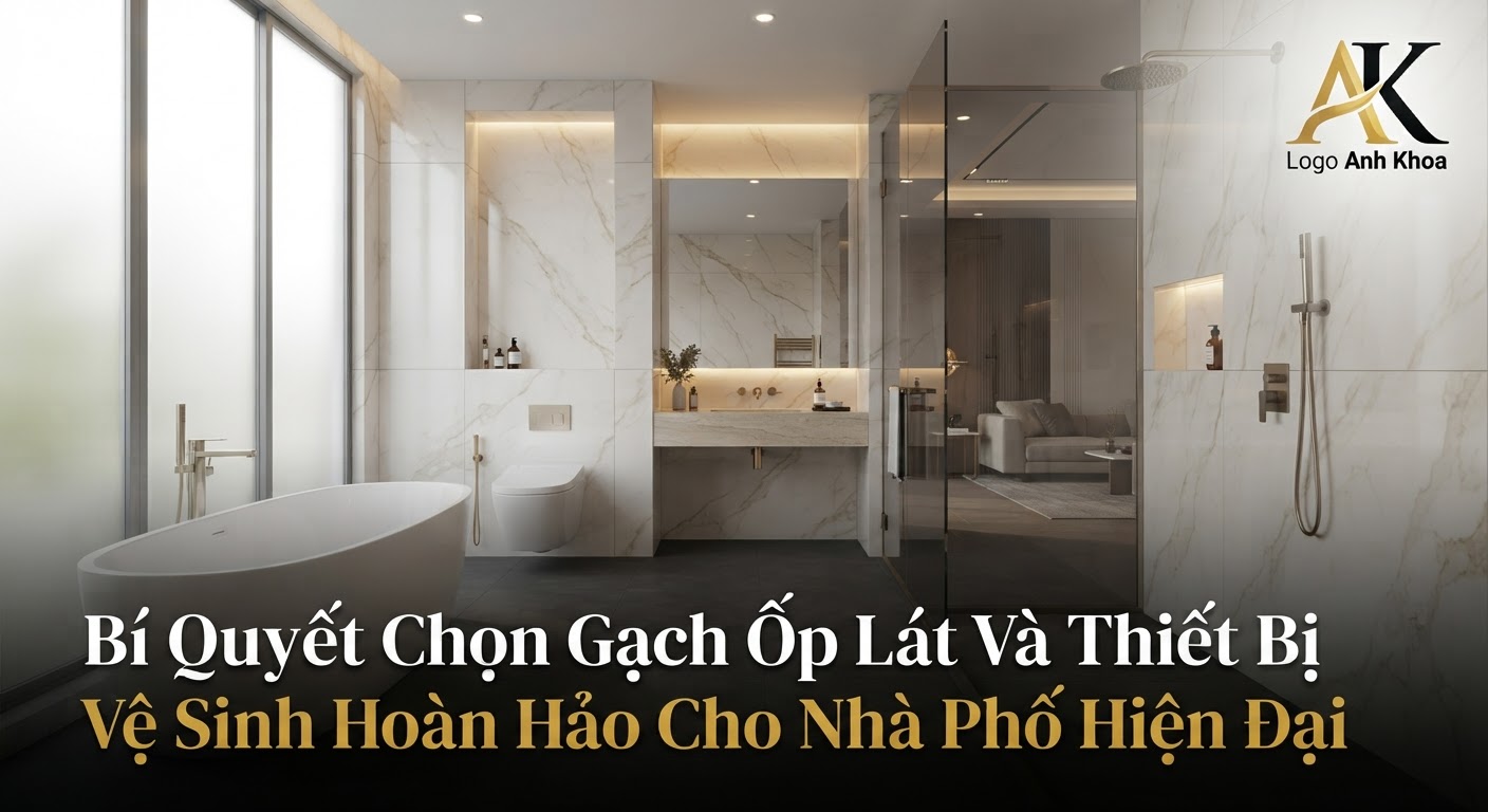 Bí Quyết Chọn Gạch Ốp Lát Và Thiết Bị Vệ Sinh Hoàn Hảo Cho Nhà Phố Hiện Đại