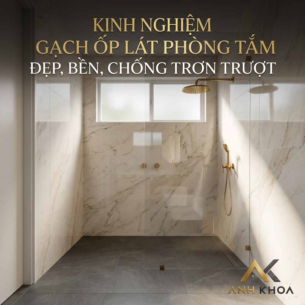 Kinh Nghiệm Chọn Gạch Ốp Lát Phòng Tắm Đẹp, Bền, Chống Trơn Trượt Cho Ngôi Nhà Hiện Đại