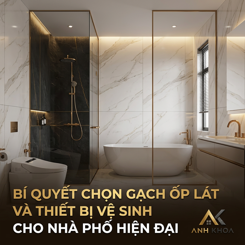 Bí Quyết Chọn Gạch Ốp Lát Và Thiết Bị Vệ Sinh Cho Nhà Phố Hiện Đại: Sang Trọng, Bền Bỉ Và Tối Ưu Chi Phí